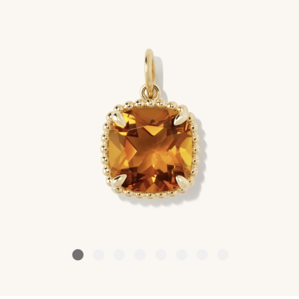 Mejuri cushion cognac gemstone pendant